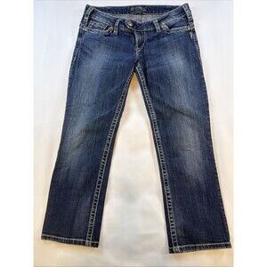 Silver Jeans Tuesday Mid Capri size W31 Cropped Jean Embroidered Denim Crop